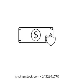 dollar shield icon. Element of web for mobile concept and web apps icon. Outline, thin line icon for website design and development, app development