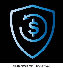 Dollar Shield Refresh, exchange dollar outline icon