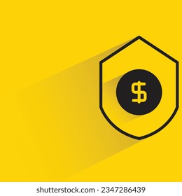 Dollarschild mit Schatten auf gelbem Hintergrund