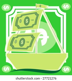 dollar ship in green colour	