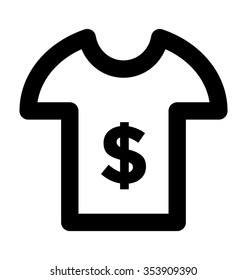
Dollar Shirt Bold Line Vector Icon
