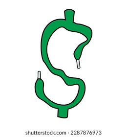 Dollar Shoelace Patch V63 Patch Streetwear, Urban Design Green Colors Patch Commercial Use