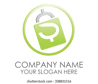 dollar shoping bag logo icon vector