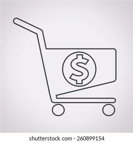 dollar shopping cart icon