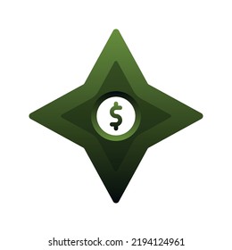 dollar shuriken logo gradient design template icon element