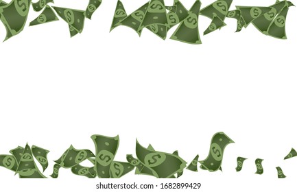 Dollar sign. American money. Cash background, us bill. Money falling.
