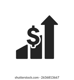 Dollar Sign with Arrow Representing Financial Success and Business Growth