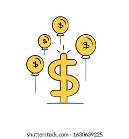 dollar sign and dollar balloon 