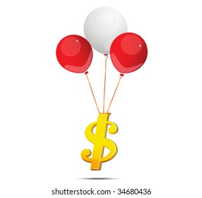 dollar sign with balloons