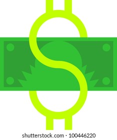 Dollar sign and dollar bill icon