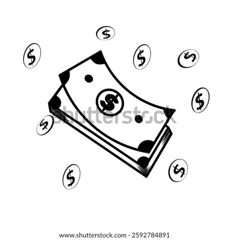 Dollar sign, dollar bill icon vector illustration, dollar money symbol