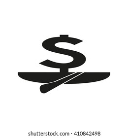 dollar sign, boat, icon