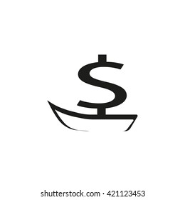 dollar sign, boat, icon