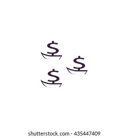 dollar sign, boat, icon