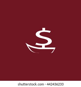 dollar sign, boat, icon