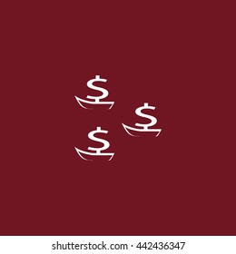 dollar sign, boat, icon