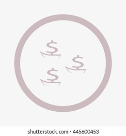 dollar sign, boat, icon
