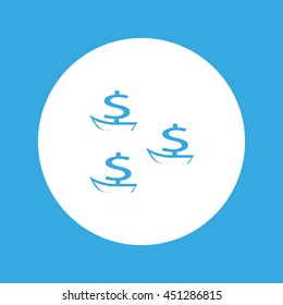dollar sign, boat, icon