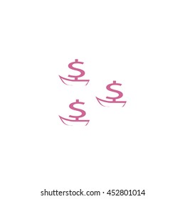 dollar sign, boat, icon