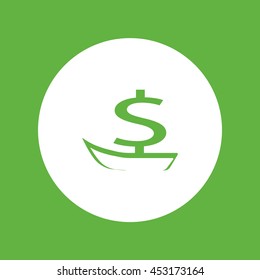 dollar sign, boat, icon