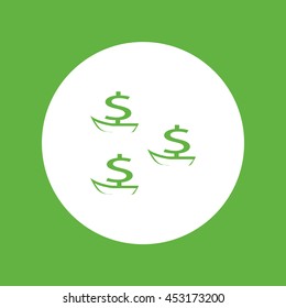 dollar sign, boat, icon
