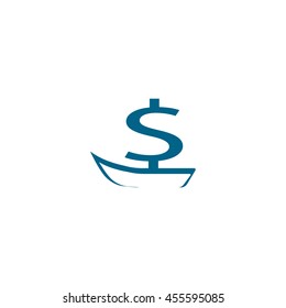 dollar sign, boat, icon