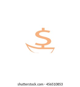 dollar sign, boat, icon