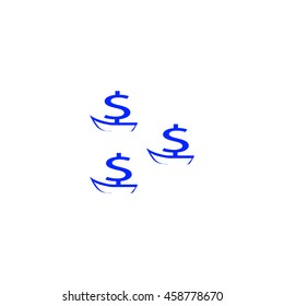 dollar sign, boat, icon
