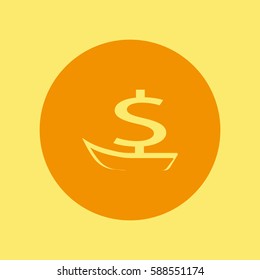 dollar sign, boat icon