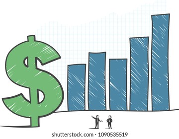 Dollar sign and chart