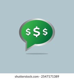 Dollar sign chat icon. Budget discussion vector icon, suitable for commercial work. 