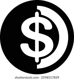 Dollar Sign in Circle Icon Vector