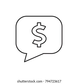 dollar sign in cloud icon illustration isolated vector sign symbol 