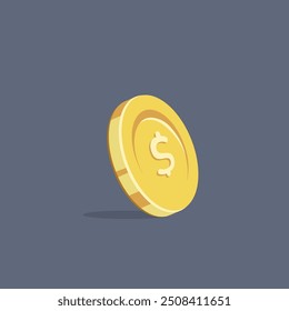 dollar sign coin in flat vector design.