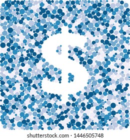 Dollar sign color distributed circles dots illustration