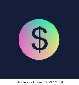 Dollar sign with colorful background
