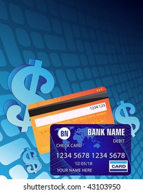 Dollar sign and credit cards