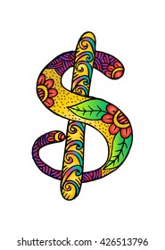 Dollar sign with decorative style.