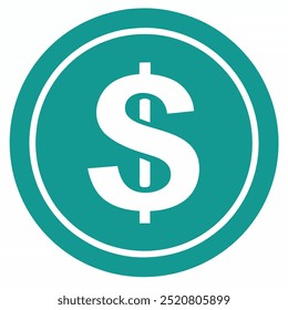 Ein Dollarzeichen auf einem blauen Kreis auf weißem Hintergrund