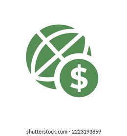 the dollar sign is depicted together with the planet