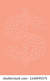 Dollar sign  design with polygonal pattern for business finance idea.