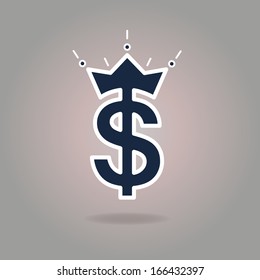 Dollar sign design. Vector illustration. Creative symbol of America