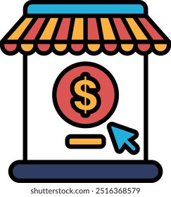 A dollar sign is displayed on a storefront. The dollar sign is surrounded by a red and yellow frame