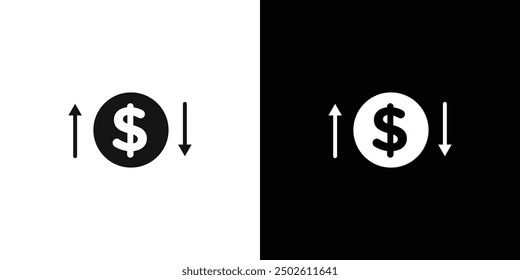 Dollar sign up and down arrow icon logo set vector