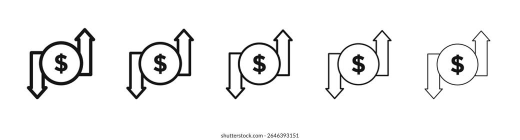 ícone de seta para cima e para baixo do símbolo de vetor conjunto de ilustrações sinal de cifragem