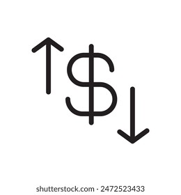 Dollar Sign with Up and Down Arrows Financial Market Trends