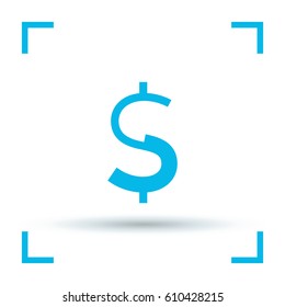 dollar sign financial line vector icon