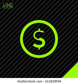 dollar sign financial line vector icon