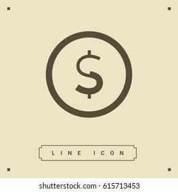 dollar sign financial line vector icon