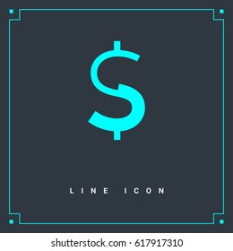 dollar sign financial line vector icon
